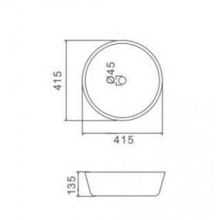 Накладная раковина Gappo GT105-8 41 см чёрный